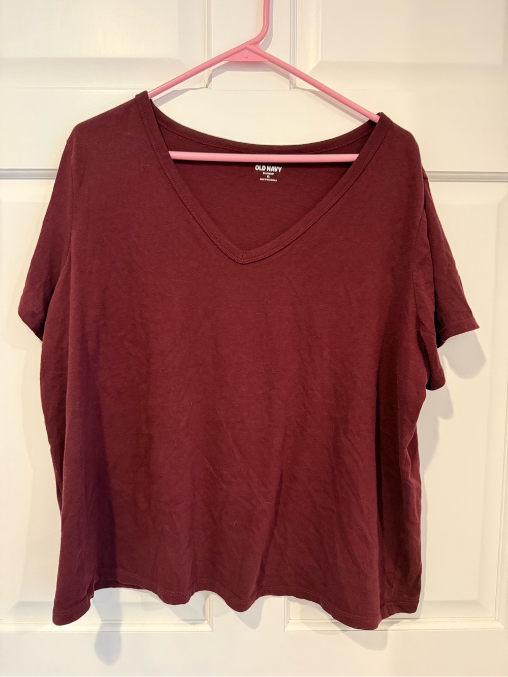 Maroon Old Navy V-Neck Short Sleeve Top